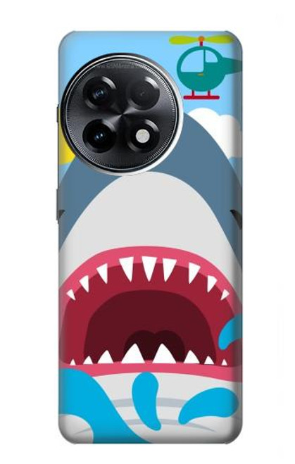 S3947 Caricature d'hélicoptère de requin Etui Coque Housse pour OnePlus 11R