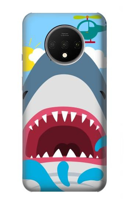 S3947 Caricature d'hélicoptère de requin Etui Coque Housse pour OnePlus 7T