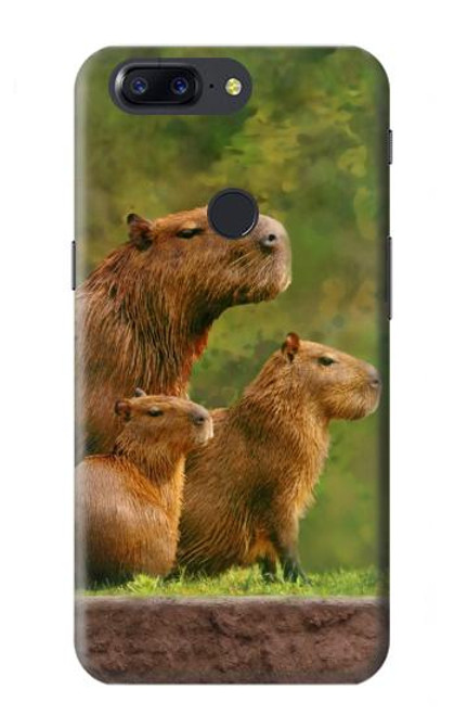 S3917 Cochon d'Inde géant de la famille Capybara Etui Coque Housse pour OnePlus 5T