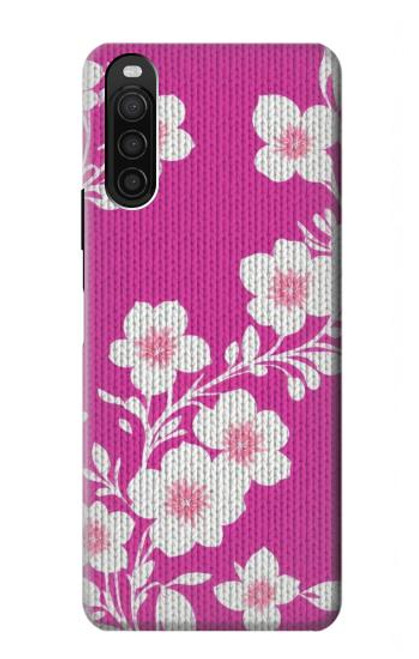 S3924 Fond rose fleur de cerisier Etui Coque Housse pour Sony Xperia 10 III