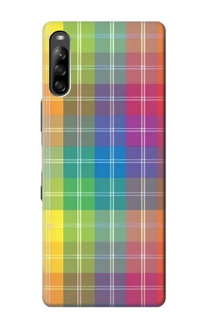 S3942 Tartan à carreaux arc-en-ciel LGBTQ Etui Coque Housse pour Sony Xperia L4