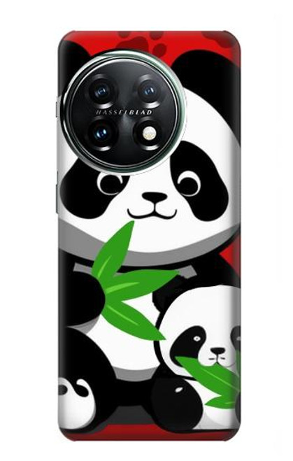 S3929 Panda mignon mangeant du bambou Etui Coque Housse pour OnePlus 11