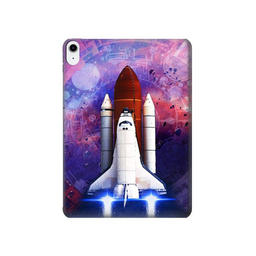 S3913 Navette spatiale nébuleuse colorée Etui Coque Housse pour iPad 10.9 (2022)