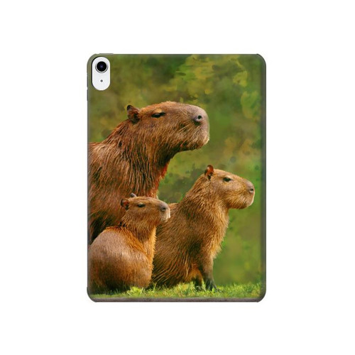 S3917 Cochon d'Inde géant de la famille Capybara Etui Coque Housse pour iPad 10.9 (2022)