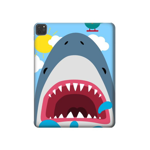 S3947 Caricature d'hélicoptère de requin Etui Coque Housse pour iPad Pro 11 (2021,2020,2018, 3rd, 2nd, 1st)