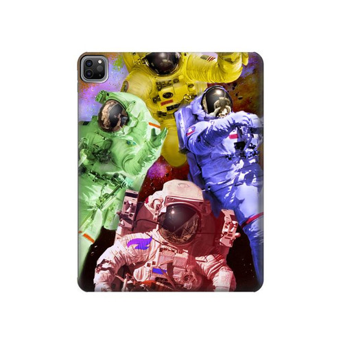 S3914 Galaxie colorée de costume d'astronaute de nébuleuse Etui Coque Housse pour iPad Pro 12.9 (2022, 2021, 2020, 2018), iPad Air 13 (2025, 2024)