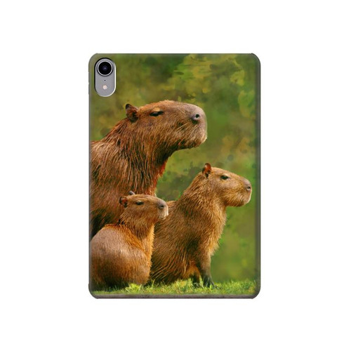 S3917 Cochon d'Inde géant de la famille Capybara Etui Coque Housse pour iPad mini 6, iPad mini (2021)