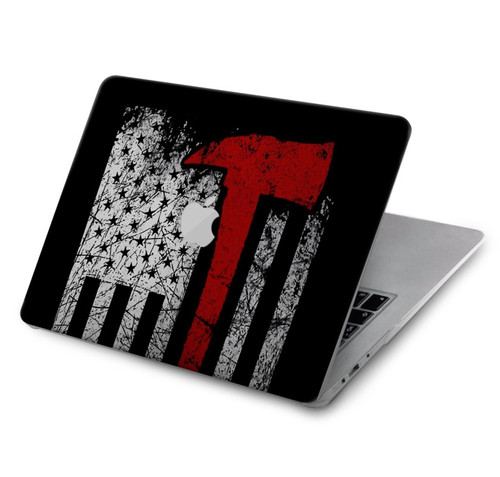 S3958 Drapeau de hache de pompier Etui Coque Housse pour MacBook Pro 14 M1,M2,M3 (2021,2023) - A2442, A2779, A2992, A2918