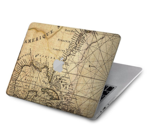 S2506 Explorer Amérique du Nord Carte Etui Coque Housse pour MacBook Air 15″ (2023,2024) - A2941, A3114