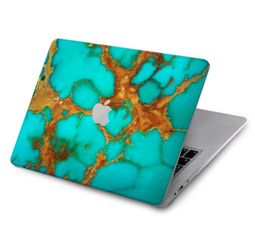 S2688 Aqua Copper Turquoise Graphic Gemme Etui Coque Housse pour MacBook Air 15″ (2023,2024) - A2941, A3114