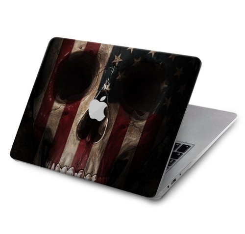 S3850 Crâne de drapeau américain Etui Coque Housse pour MacBook Air 15″ (2023,2024) - A2941, A3114