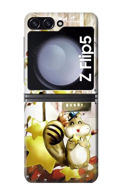 S0109 Écureuil mignon Dessin animé Etui Coque Housse pour Samsung Galaxy Z Flip 5