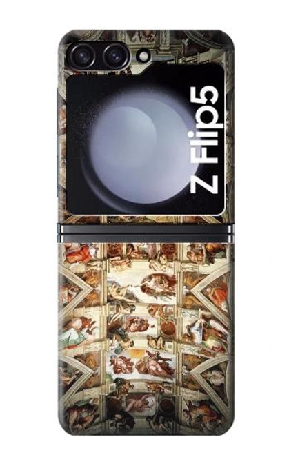 S0177 Michelangelo Chapelle plafond Etui Coque Housse pour Samsung Galaxy Z Flip 5