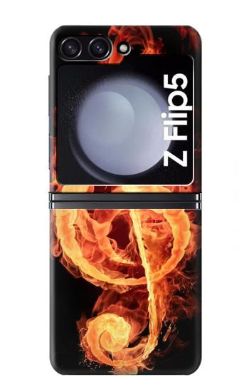 S0493 Note de musique Graver Etui Coque Housse pour Samsung Galaxy Z Flip 5