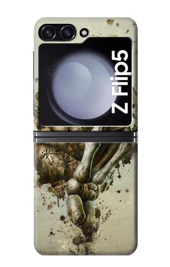 S0550 Carte Poker Crâne Etui Coque Housse pour Samsung Galaxy Z Flip 5