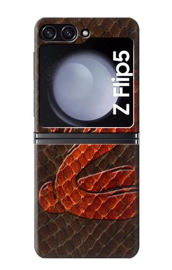 S0663 Cobra Serpent Peau Etui Coque Housse pour Samsung Galaxy Z Flip 5
