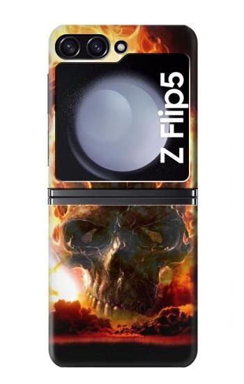 S0863 De feu crâne Etui Coque Housse pour Samsung Galaxy Z Flip 5