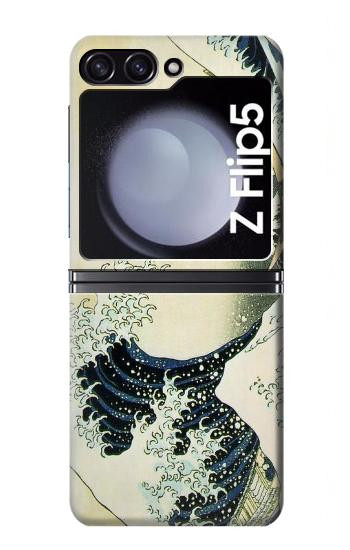 S1040 Hokusai La grande vague de Kanagawa Etui Coque Housse pour Samsung Galaxy Z Flip 5