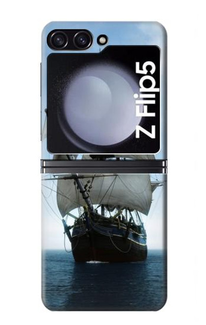 S1096 Bateau à voile dans un océan Etui Coque Housse pour Samsung Galaxy Z Flip 5