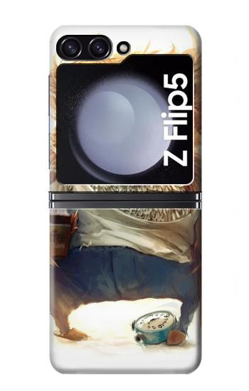 S1133 Réveillez-vous Chouette Etui Coque Housse pour Samsung Galaxy Z Flip 5