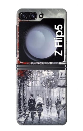 S1295 Peinture Eiffel de Paris Etui Coque Housse pour Samsung Galaxy Z Flip 5