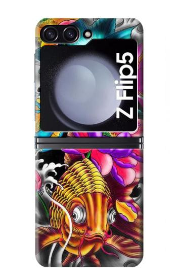 S1630 Poissons japonais Oriental Tatouage Etui Coque Housse pour Samsung Galaxy Z Flip 5