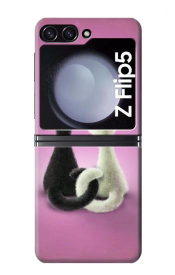 S1832 Chat d'amour Etui Coque Housse pour Samsung Galaxy Z Flip 5