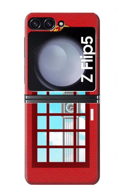 S2059 Angleterre britannique Cabine téléphonique Minimaliste Etui Coque Housse pour Samsung Galaxy Z Flip 5
