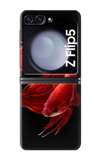 S2092 Rouge Poisson Combattant Etui Coque Housse pour Samsung Galaxy Z Flip 5