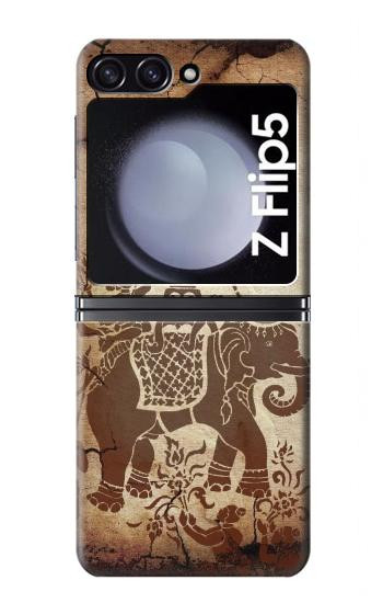 S2102 Art de la peinture thaïlandaise Bouddha sur Elephant Etui Coque Housse pour Samsung Galaxy Z Flip 5