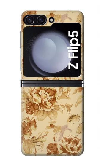 S2180 Motif Fleur Floral Millésime Etui Coque Housse pour Samsung Galaxy Z Flip 5