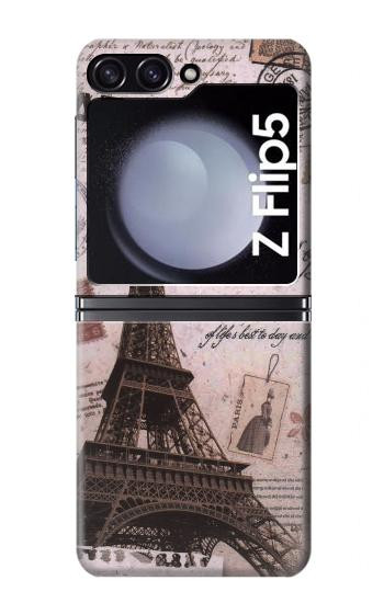 S2211 Carte postale de Paris Tour Eiffel Etui Coque Housse pour Samsung Galaxy Z Flip 5