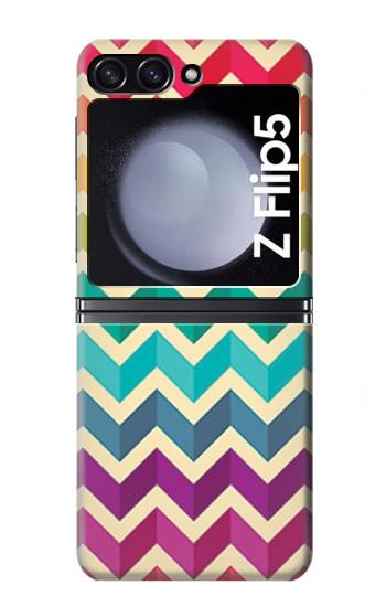 S2362 Arc en ciel coloré Shavron Zig zag Etui Coque Housse pour Samsung Galaxy Z Flip 5