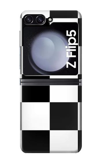 S2492 Noir et blanc Damier Etui Coque Housse pour Samsung Galaxy Z Flip 5