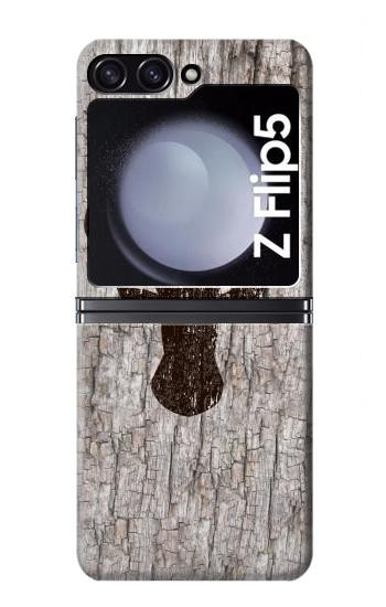S2505 Tête de Renne Vieux bois Texture graphique Etui Coque Housse pour Samsung Galaxy Z Flip 5