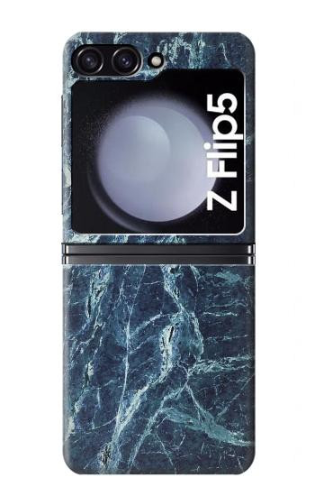 S2799 Lumière Bleu Marbre Pierre Imprimé Graphique Etui Coque Housse pour Samsung Galaxy Z Flip 5