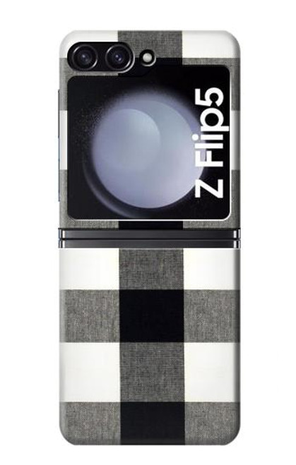 S2842 Noir et blanc Buffle motif de vérification Etui Coque Housse pour Samsung Galaxy Z Flip 5