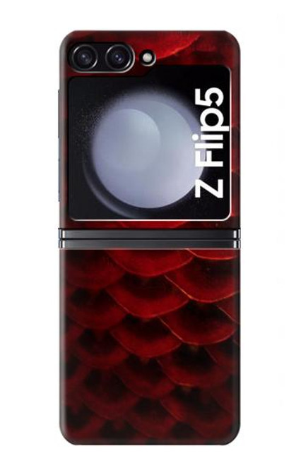 S2879 Rouge Arowana écailles de poisson Etui Coque Housse pour Samsung Galaxy Z Flip 5