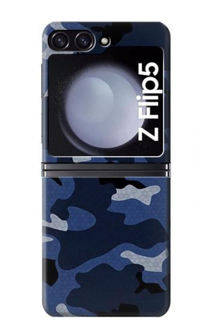 S2959 Marine Bleu Camo camouflage Etui Coque Housse pour Samsung Galaxy Z Flip 5