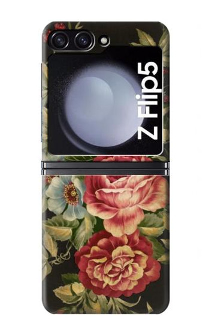 S3013 Roses Antique Millésime Etui Coque Housse pour Samsung Galaxy Z Flip 5