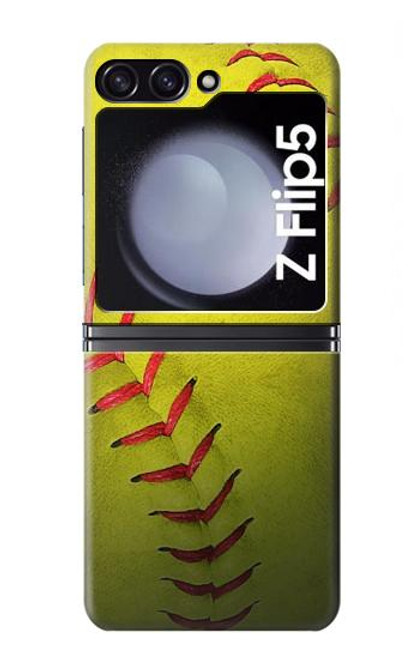 S3031 Softball balle jaune Etui Coque Housse pour Samsung Galaxy Z Flip 5