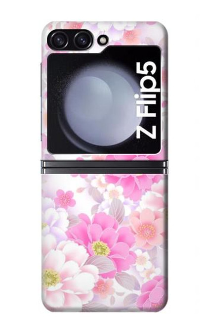 S3036 Flore de fleur rose douce Etui Coque Housse pour Samsung Galaxy Z Flip 5