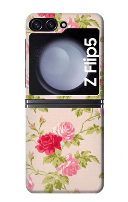 S3037 Jolie Flora Rose Cottage Etui Coque Housse pour Samsung Galaxy Z Flip 5
