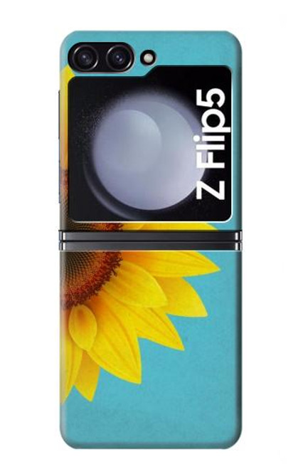 S3039 Tournesol Bleu millésimé Etui Coque Housse pour Samsung Galaxy Z Flip 5