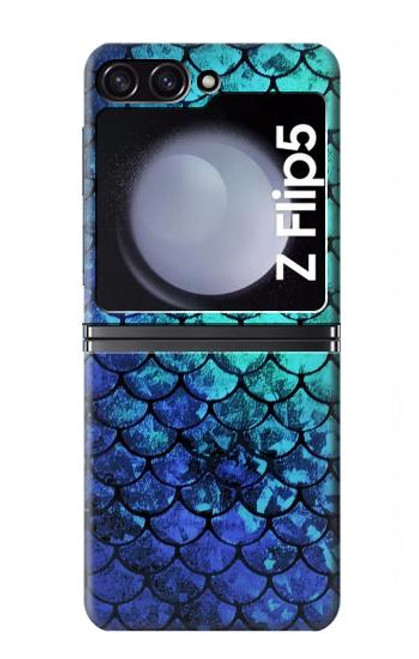 S3047 Vert Sirène écailles de poisson Etui Coque Housse pour Samsung Galaxy Z Flip 5
