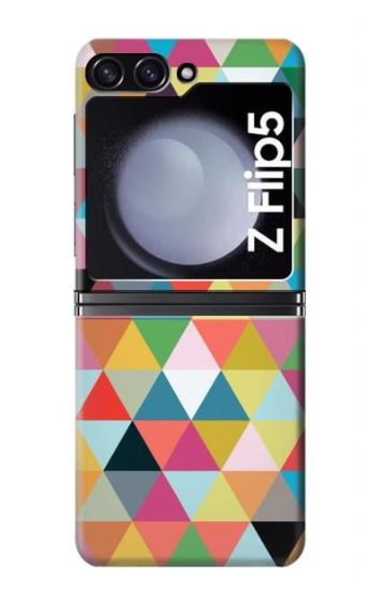 S3049 Triangles Couleurs vibrantes Etui Coque Housse pour Samsung Galaxy Z Flip 5