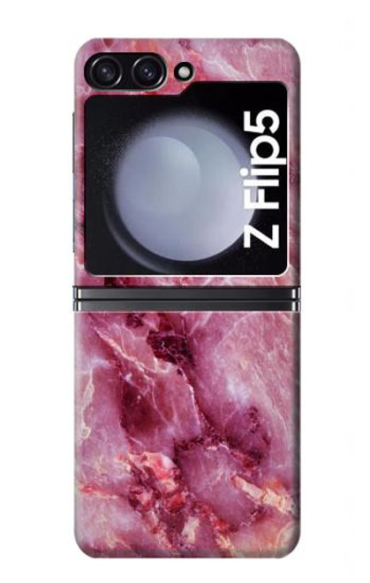 S3052 Rose Marbre Imprimé graphique Etui Coque Housse pour Samsung Galaxy Z Flip 5