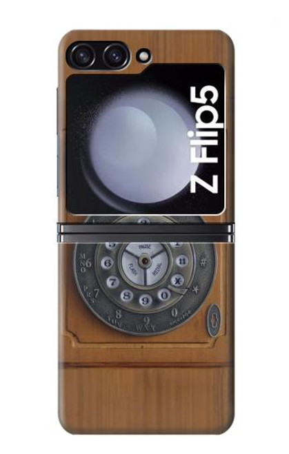 S3146 Mur Antique Retro Ligne téléphonique Etui Coque Housse pour Samsung Galaxy Z Flip 5