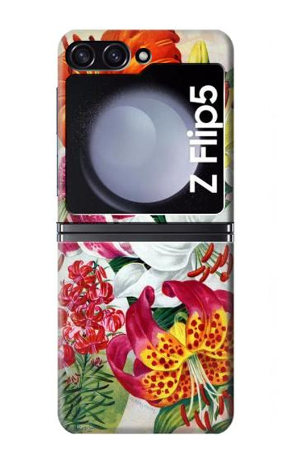 S3205 Fleurs Art Retro Etui Coque Housse pour Samsung Galaxy Z Flip 5