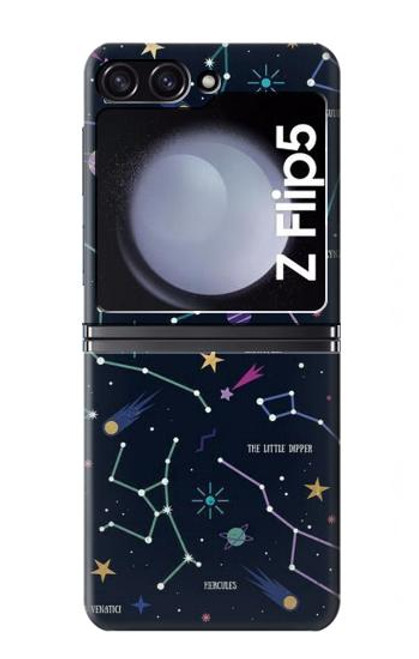 S3220 Carte Zodiaque étoiles Constellations Etui Coque Housse pour Samsung Galaxy Z Flip 5